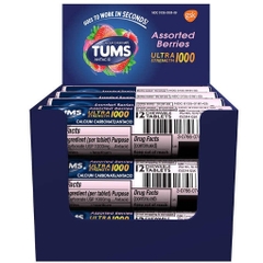 Kẹo ngậm giảm đầy hơi khó tiêu tums ultra antacid, assorted berries