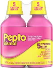 Siro giảm 5 triệu chứng dạ dày, tiêu hóa pepto bismol 5 symptoms digestive relief liquid, 2 pack