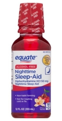 Thuốc hỗ trợ giấc ngủ ban đêm vị vani anh đào equate alcohol-free nighttime sleep aid - cherry vanilla