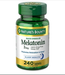 Viên ngậm hỗ trợ giấc ngủ nature's bounty quick dissolve melatonin 3 mg