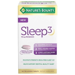 Viên uống hỗ trợ giấc ngủ nature's bounty sleep3 10mg. melatonin