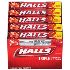 Kẹo ngậm trị ho halls cough drops, cherry