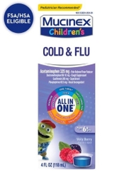 Siro trị cảm lạnh & cảm cúm dành cho trẻ em mucinex children's cold & flu (all in one), very berry