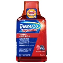 Siro trị cảm cúm và cảm lạnh nặng theraflu expressmax severe cold and flu syrup, berry flavor