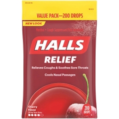 Kẹo ngậm trị ho halls cough drops, cherry, 200 viên