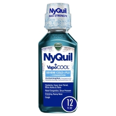 Siro giảm nhanh chống các triệu chứng cảm lạnh, cảm cúm vicks nyquil vapocool severe cold, flu + congestion liquid medicine, (12 oz)