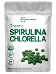 Viên uống Tảo xoắn hữu cơ Microingredients Organic Chlorella Spirulina Tablets