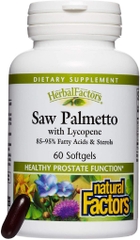 Viên uống hỗ trợ tuyến tiền liệt HerbalFactors by Natural Factors - Saw Palmetto with Lycopene