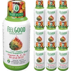 Siêu thực phẩm bổ sung hệ miễn dịch vị trái cây FeelGood Organic Superfoods Immune Support Shot, Fruit punch flavor