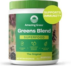 Bột cỏ lúa mì, rau củ quả hữu cơ Amazing Grass Greens Blend Superfood - Original, 240g