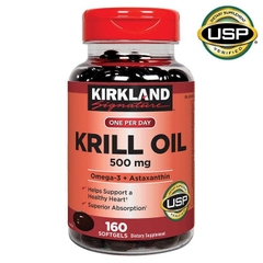 Viên uống dầu tôm Kirkland Signature Krill Oil 500 mg, 160 viên