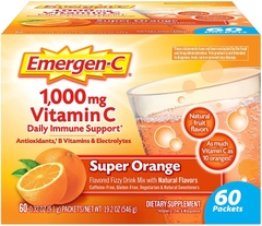 Bột hòa tan Vitamin C hỗ trợ miễn dịch hàng ngày Emergen-C Vitamin C 1,000 mg Daily Immune Support, 60 gói