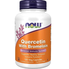 Viên uống cân bằng hệ miễn dịch NOW Foods Supplements Quercetin with Bromelain Balanced Immune System, Pineapple, 120 viên