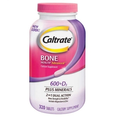 Viên uống bổ sung canxi, d3 và khoáng chất Caltrate Bone Health Advanced 600+D3 Plus Minerals, 320 viên