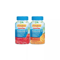 Kẹo dẻo bổ sung Vitamin C + Vitamin D Emergen-C Immune+ Plus Vitamin D Gummies, Raspberry & Super Orange