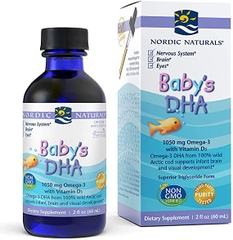 Siro Hỗ trợ Phát triển Trí não, Thị giác và Hệ Thần kinh ở trẻ sơ sinh - Nordic Naturals Baby’s DHA - 2 oz