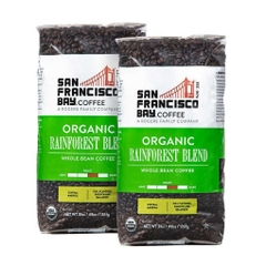 Cà phê rang vừa nguyên hạt hữu cơ san francisco bay organic rainforest blend whole bean coffee