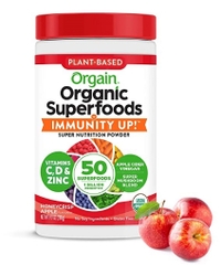Bột siêu thực phẩm hữu cơ tăng cường hệ miễn dịch orgain organic superfoods + immunity up! super nutrition powder, honeycrisp apple