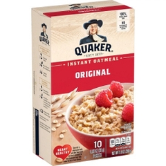 Bột yến mạch ăn liền quaker instant oatmeal - original, value pack, 10 gói