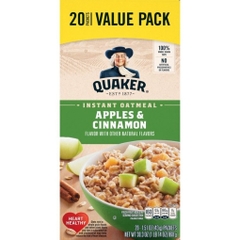 Bột yến mạch ăn liền táo & quế quaker instant oatmeal - apple & cinnamon, 20 gói