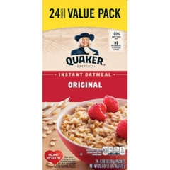 Bột yến mạch ăn liền quaker instant oatmeal - original, value pack, 24 gói