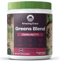 Bột rau củ quả amazing grass greens blend immunity powder - elderberry, 210g