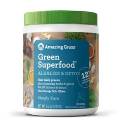 Bột rau củ quả amazing grass green superfood alkalize & detox powder, 240g