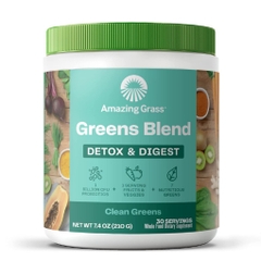 Bột rau củ quả amazing grass greens blend detox & digest powder, 210g
