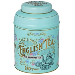 Hộp trà tròn kiểu anh cổ điển với 240 túi trà ăn sáng traditionnal english tea, 16.93 oz