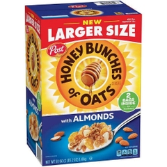 Ngũ cốc yến mạch mật ong & hạnh nhân post honey bunches of oats cereal, with almonds