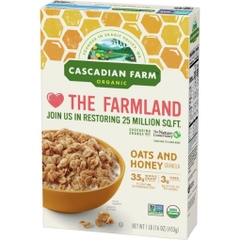 Ngũ cốc yến mạch mật ong hữu cơ cascadian farm organic granola, oats and honey cereal