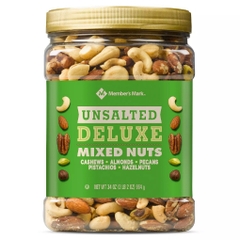 Hỗn hợp các loại member's mark unsalted deluxe mixed nuts