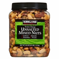 Hạt hỗn hợp không muối kirkland signature unsalted mixed nuts