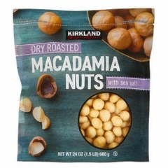 Hạt mắc ca tách vỏ rang khô kirkland signature dry roasted macadamia nuts
