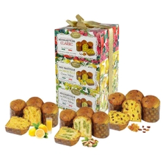 Bánh mì ngọt giáng sinh nhân quả khô 3 tầng pasticceria fiorentina assorted mini panettone 3 pack tower