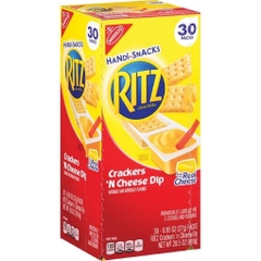 Bánh quy giòn với kem phô mai nabisco ritz crackers handi - snacks, crackers 'n cheese dip