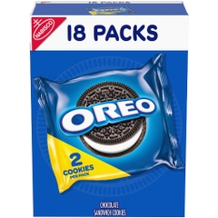 Bánh quy sô-cô-la nhân kem oreo chocolate sandwich cookies, 18 snack packs