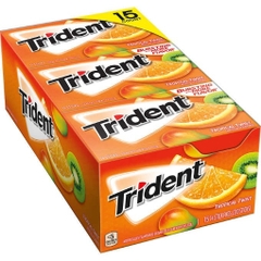 Kẹo cao su không đường vị trái cây nhiệt đới trident sugar free gum, tropical twist