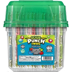 Kẹo dẻo ống hút vị trái cây sour punch twists, variety