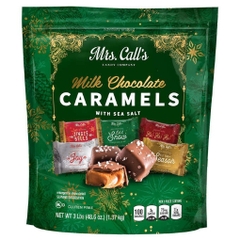 Kẹo caramen, sô cô la sữa và muối biển mrs. call's milk chocolate caramels with sea salt holiday bag