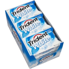 Kẹo cao su không đường trắng răng vị bạc hà âu trident white sugar free gum, peppermint
