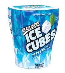 Kẹo singum bạc hà không đường ice breakers - ice cubes peppermint sugar free chewing gum, 40 viên