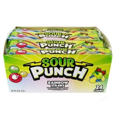 Kẹo dẻo ống hút vị trái cây sour punch straws, rainbow