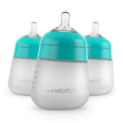 Bình sữa nanobébé flexy silicone baby bottle, teal