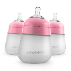 Bình sữa nanobébé flexy silicone baby bottle, pink