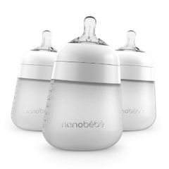 Bình sữa nanobébé flexy silicone baby bottle, white