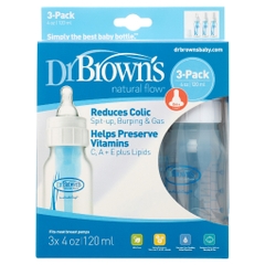 Bình sữa dr. brown's natural flow bpa free plastic baby bottle, 120 ml