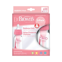 Bình sữa dr. brown's original baby bottle, pink , 120 ml