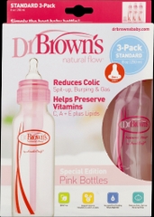 Bình sữa dr. brown's original baby bottle, pink , 250 ml
