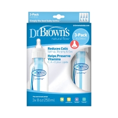 Bình sữa dr. brown's natural flow bpa free plastic baby bottle, 250 ml
